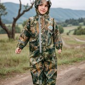 Resim Çocuklar için tek parça dış mekan yağmurluğu, tüm mevsimlerde giyilebilir, su geçirmez ve kir geçirmez, yağmurlu günlerde eğlenceli oyunlar ve seyahatler için ideal, hafif ve rahat, erkek ve kız çocukları tarafından giyilebilir, küçük bir depolama çantası ile birlikte gelir, 1 adet 