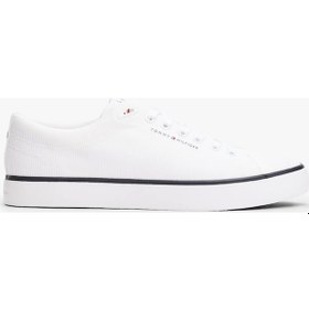 Resim Tommy Hilfiger Th Hı Vulc Core Low Iı Mesh Erkek Beyaz Sneaker Fm0fm05513ybs Beyaz 