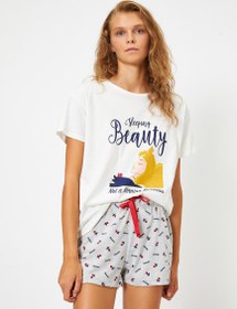 Resim Pamuklu Disney Lisanslı Baskılı Pijama Seti 