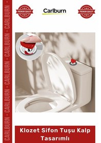 Resim Özel Üretim Banyo Aksesuarı Yapışkanlı Şık Modern Dekoratif Estetik Klozet Sifon Tuşu Kalp Tasarımlı Çok Renkli 