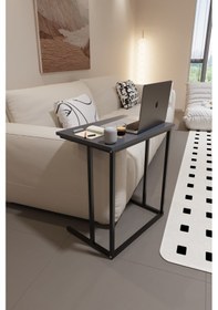 Resim Trend Metal Ayaklı Laptop Sehpası Kahvaltı Masası Çalışma Sehpası Çok Amaçlı Yan Masa Antrasit 