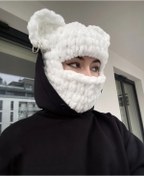 Resim KnitBee Balaclava, Kar Maskesi , Siyah Ayıcık Kulaklı Balaklava, Bere 