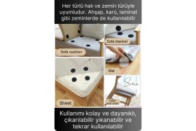 Resim Svein 20 Adet Halı Kilim Koltuk Örtü Sabitleyici Kaydırmaz Cırt Kendinden Yapışkanlı Ped Yıkanabilir Bant 