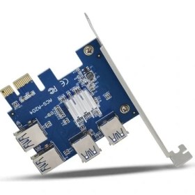 Resim Alfais 4471 Pci-e Express 1x 1 To 4 Usb 3.0 Ekran Kartı Riser Çoklayıcı 