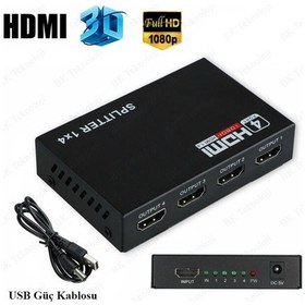Resim Hdmı Çoklayıcı 1 Giriş 4 Çıkışlı 1080P 3D Hdmı Splitter 