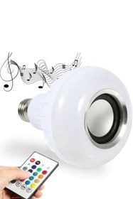 Resim MOBEE Gece Lambası Bluetooth Hoparlör Rgb Ledli Lamba Kumandalı Mp3 Çalar Ampul Renkli Ampul 