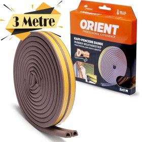 Resim Orient Kapı Pencere Fitili Izolasyon Bandı Kahverengi 2x3=6 mt 