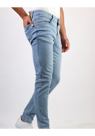 Resim Erkek Taşlamalı Slim Fit Likralı Açık Mavi Kot Jean Pantolon Hlthe001956-A 