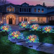 Resim Güneş bahçe lambası 8 MODES Açık havada havai fişek ışık su geçirmez 65 park yeri Güneş akıllı sensör ışık (ışık hissi) 300 / 200 / 60 LED Dış avlu Arka avlu Avlu yolu kaldırım dekorasyonu (Renk/Sıcak Beyaz) 