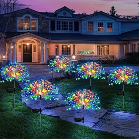 Resim Güneş bahçe lambası 8 MODES Açık havada havai fişek ışık su geçirmez 65 park yeri Güneş akıllı sensör ışık (ışık hissi) 300 / 200 / 60 LED Dış avlu Arka avlu Avlu yolu kaldırım dekorasyonu (Renk/Sıcak Beyaz) 