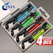 Resim 4 adet Carp Balıkçılığı Swingers Bobbins Kutusu ile - Çok Renkli Alarm Göstergesi, Güvenli Balıkçılık Ekipmanları için Dayanıklı Metal Yapı, Noel ve Şükran Günü Hediyeleri için İdeal, Balıkçılık Ekipmanları Aksesuarları, Canlı Swinger Tasarımı, Sağlam Malzeme 