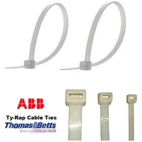Resim Tyrap 36x300bs Plastik Cırt Kelepçe 30 Cm X 3.6 Mm 100 Adet Kablo Bağı - Beyaz Kablo Klipsi Ty-rap Thomas & Betts Made İn U.s.a. 