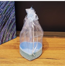 Resim Periboia Mavi Kalp Tasarımlı Tül Kese 