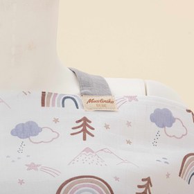 Resim Çift Katlı Muslin Emzirme Önlüğü - Pastel Gökkuşağı 