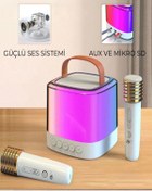 Resim Toptan Bulurum BFS Karaoke Bluetooth Hoparlör Aggıy Ag-s7 Kablosuz Mikrofonlu Rgb Led Parti Işıklı 