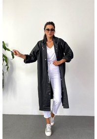Resim By Marine Kadın Erkek Yağmurluk Kapüşonlu Çıtçıtlı Eva Siyah Yağm Siyah 