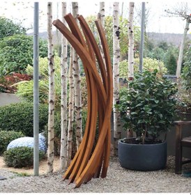 Resim Corten Dekoratif Bahçe Heykeli 