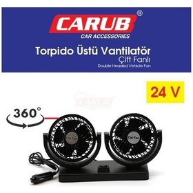 Resim Carub 24 Volt Çiftli Torpido Üstü Vantilatör Ayarlı 