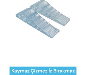 Resim Echotex 2 Adet Şeffaf Kapı Altı Stoperi Kapı Takozu Durdurucu Tutucu 