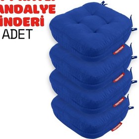Resim Xpermate 4'lü Çift Kat Sandalye Minderi 42x42x8 Mavi 