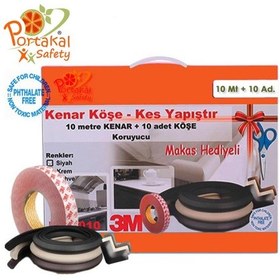 Resim Portakal Safety Kes-Yapıştır 10 M Kenar + 10 Adet Köşe Koruyucu Siyah Çok Renkli 