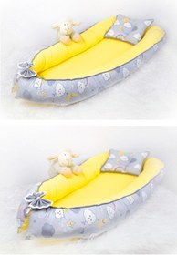 Resim Yatak Ve Ortopedik Yastik Sari Ve Sevimli Gri Bulut 