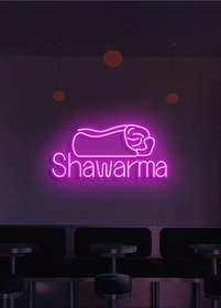 Resim Shawarma Yazılı Ve Şekilli Neon Tabela Pembe 