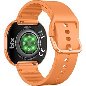 Resim Bix TSW3 42mm Ultra İnce 1.32 inç AMOLED Ekran Bluetooth Aramalı Metal Çerçeve Nabız SpO2 Ölçer Akıllı Saat Turuncu 