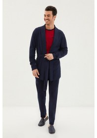 Resim Kığılı 3'lü Triko Roblu Yarım Bisiklet Yaka Pijama Takımı Lacivert 