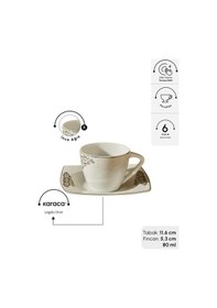 Resim Karaca Nazende 6 Kişilik Kahve Fincanı Takımı 80 ml 