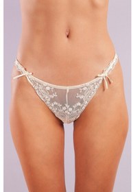 Resim Golshan Giselle Mini String, Kadın Güpürlü Saten Ekru String Külot Çok Renkli 
