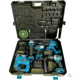 Resim Hsgl Hkt 929 5’li Akülü Set – Dekopaj, Hilti, Matkap, Somun Sökme ve Spiral – 21V Şarjlı El Aletleri Takımı ( Taşıma Çantalı) 