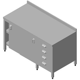 Resim Öztiryakiler Çalışma Tezgahı Dolaplı Ara Raflı GN Çekmeceli 160x70 CM 