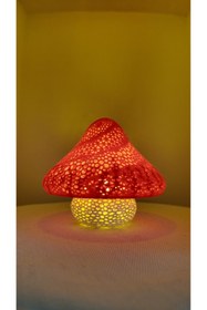 Resim Taz Work Shop 3D Home Aksesuar Dekoratif Işıklı Mantar Figürü Led Tealight Gece Lambası 