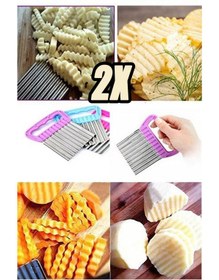 Resim HERFİE 2x Cips Patates Doğrayıcı Şekilli Sebze Ve Meyve Dilimleyici Chips Chopper 2adet 