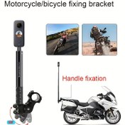 Resim GoPro ve Insta360 kameralar için selfie stick tutucu, motosiklet ve bisiklet kolu için - Demir adaptör, sporcu fotoğrafları için ideal, çoklu görüş panaromik fotoğraf, bisiklet kolu montajı | Şık kolu | Dayanıklı demir yapısı 