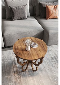 Resim Faymend Kelebek Motifli Fiskos - Yan Sehpa Ceviz Ceviz 