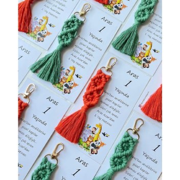 Macramelina El Örmesi Makrome Anahtarlık Düğün Kına Söz Sünnet Nişan Için Hediyelik