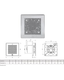 Resim Vortice Düşük Ses Seviyesi 26.9 Db(A) Mimari Uygulama Ideal Tasarım Kesintisiz Çalışma Havalandırma Fanı Banyo Mutfak Salon Oda Agmair Agm Punto Evo Nero Black Gold Dekoratif 