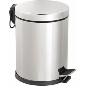 Resim Krom 5 Litre Pedallı Çöp Kovası, Ev, Ofis, Mutfak ve Banyo Için Pratik Kullanım 