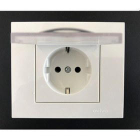 Resim Ovivo Grano Beyaz Kapaklı Topraklı Priz Çerçeveli 