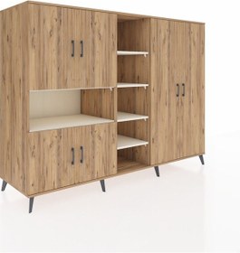 Resim Kronos Dolap 13 Raflı 6 Kapaklı 220x59x163 Çam-çam/aytaşı Çam-çam/aytaşı 