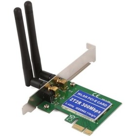 Resim Masaüstü Pc için PCI E 300Mbps Mini PCI Çift Anten Wifi Kart Pce 