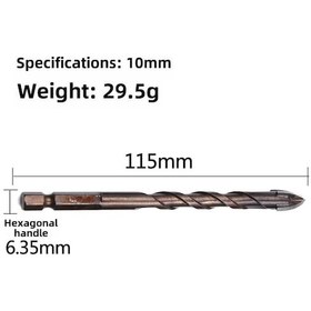 Resim Yunboo 10mm Çift Uçlu Mermer, Tuğla, Cam Delme Matkap Ucu - Altıgen Saplı, İyi Kesim Performansı, Dayanıklı Tekli Paket 