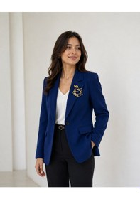 Resim Kova Burcu Kadın Broşu Hediye Zirkon Taşlı Gold Renk Tasarım Rozet Açık Gri 