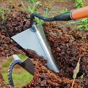 Resim 1 adet Ağır Hizmet Tipi Metal Kazma Çapa ile Turuncu Kauçuk Tutamak - Verimli Kazma, Toprak Gevşetme ve Tarım Alanı Nakliyesi için Üçgen Noktalı Tasarım - Bahçıvanlar ve Tarımsal Kullanım İçin İdeal 