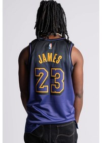 Resim Nike Dri Fit Los Angeles Lakers 2024/25 City Edition Basketball Jersey Lebron James Basketbol Forması Mor 
