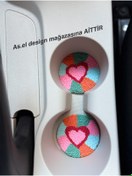Resim AKBAŞ DESİGN Punch Nakışı 2li Araba Bardak Altlığı / Car Coaster 