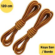 Resim ipekbazaar 120 Cm Koyu Sarı, Cat Bot Ayakkabı Bağcığı Bağı Ipi, Fitilli Dayanıklı Sağlam Bağcık, Shoelace 