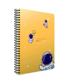 Resim Happıness Spiralli Karton Kapak A5 80 Yaprak Çizgili Defter Sarı 